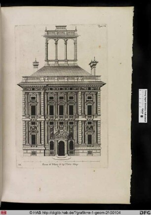 Facciata del Palazzo del Sigr. Henrico Salvago.
