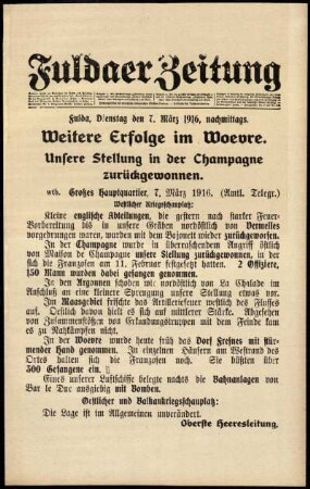Ausgabe vom Dienstag, den 07. März 1916.