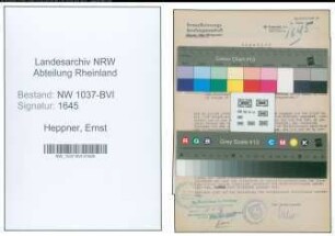 Entnazifizierung Ernst Heppner , geb. 03.05.1895 (Textilkaufmann)