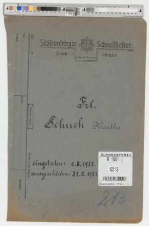 Schuch, Martha, geb. 8.1.1886, Dolmetscherin