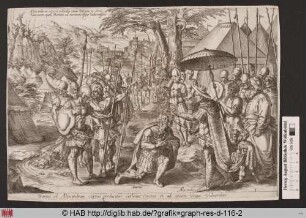 Darius ad Alexandrum captus producitur cathenis vinctus ed ad necem usque vulneratus.