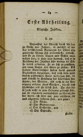 Erste Abtheilung. Nützliche Insekten.
