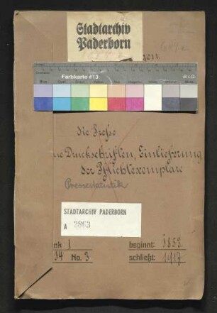 Presse: Neue Druckschriften und Lieferung der Pflichtexemplare