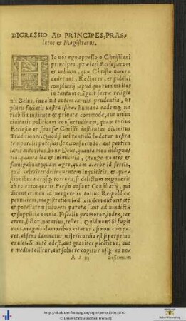 Digressio Ad Principes, Praelatos et Magistratus