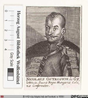 Bildnis Miklós (Nikolaus) Ostrosith de Giletincz