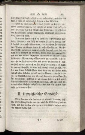 II. Unvollständige Gewächse.