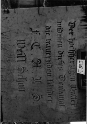 Grabstein 226 (Index: 100090572) Material: weißer Marmor, Sockel:Kalkstein Zustand: gut Maße HxBxT: 290x90x90 cm Beschreibung: Obelisk, getreppter Sockel: Grabstein 225D