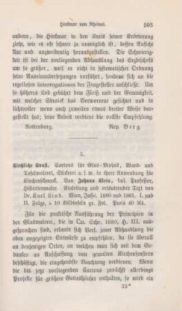 503-511 [Rezension] Klein, Johann, Kirchliche Kunst