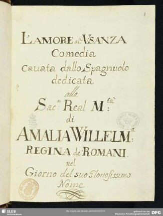 [Text:] L'amore all'usanza
