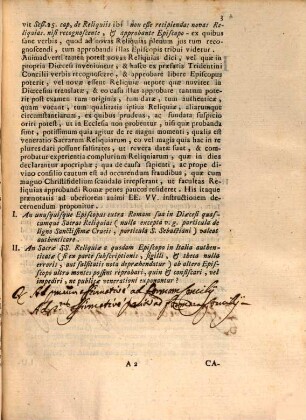 Die XVI. Decembris 1749. in Palatio Apostolico Quirinali erit Sacra Congregatio Indulgentiis, Sacrisque Reliquiis praeposita, in qua praeter nonnulos Libellos a Sanctitate Sua remissos proponentur infrascripta dubia