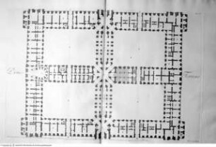 Dichiarazione dei disegni del Reale Palazzo di Caserta ..., Tav. II: Grundriss des Erdgeschosses