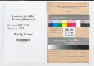 Entnazifizierung Eduard Muehlig , geb. 00.00.0000 (Generals)