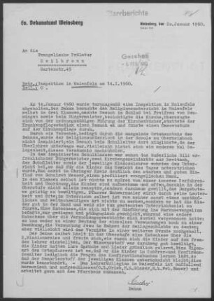 Maienfels mit Brettach (Bretzfeld): Inspektionsbericht 1960