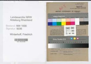 Entnazifizierung Friedrich Winterhoff, geb. 29.03.1897 (Verw.Referent)