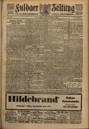Zweite Ausgabe vom Mittwoch, den 27. Oktober 1909.