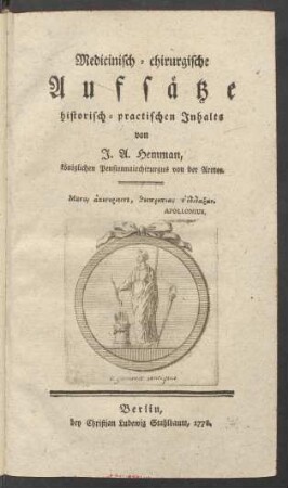 Medicinisch-chirurgische Aufsätze historisch-practischen Inhalts