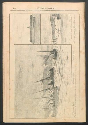 [Vista de la batalla naval entre el "Blanco Encalada" y el "Almirante Condell" y "Almirante Lynch".] : [Tomado de "La América Científica".]