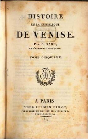 Histoire de la république de Venise, 5