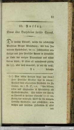 III. Aufsaz. Etwas über Barhebräus syrische Chronik