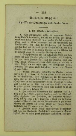 Siebenter Abschnitt. Umrisse der Orographie und Laenderkunde