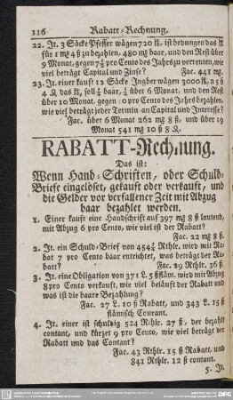 RABATT-Rechnung