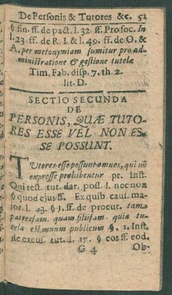 Sectio Secunda De Personis, Quae Tutores Esse Vel Non Esse Possunt.