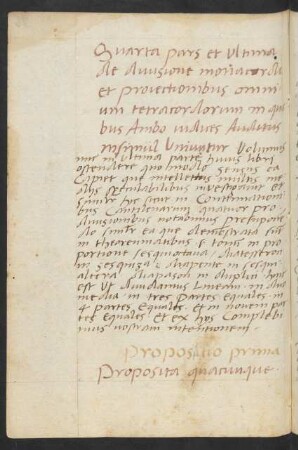 Quarta pars et ultima