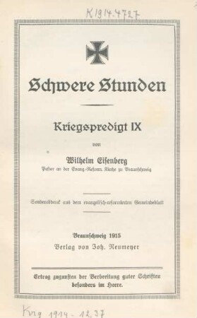 9: Schwere Stunden