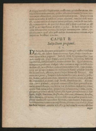 Caput II. Subjectum proponit.