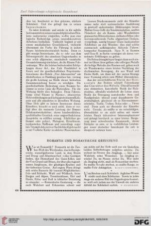 Romantik und romantische Gesinnung