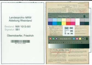 Entnazifizierung Friedrich Oberndoerfer , geb. 11.06.1898 (Arbeiter)
