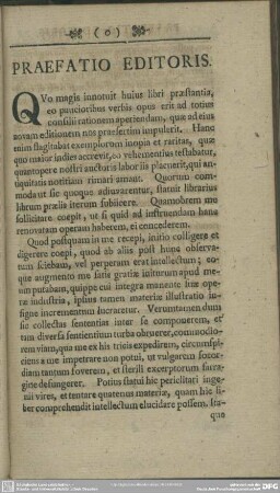 Praefatio Editoris