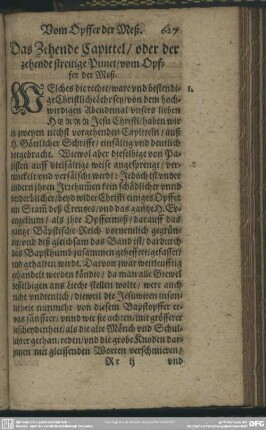 Das Zehende Capittel, oder der zehende streitige Punct, vom Opfer der Meß