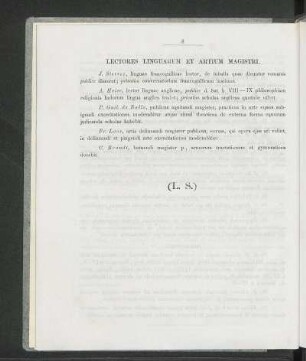 Lectores Linguarum Et Artium Magistri.