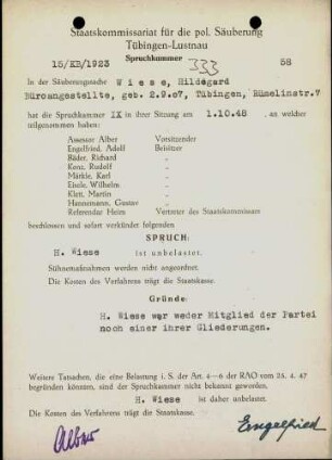 Wiese, Hildegard