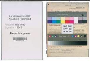 Entnazifizierung Margarete Meyer , geb. 24.02.1910 (Lehrerin)