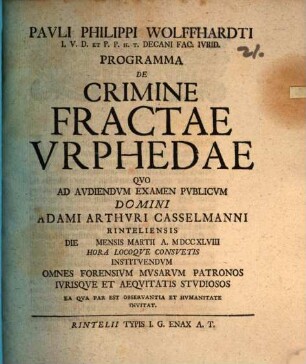 Programma de crimine fractae urphedae