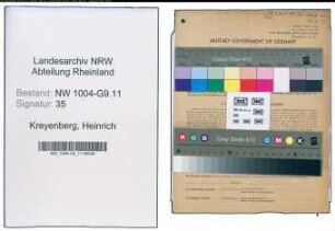 Entnazifizierung Heinrich Kreyenberg , geb. 02.10.1876 (Bauunternehmer)