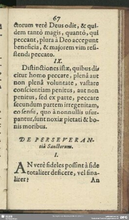 De Perseverantia Sanctorum