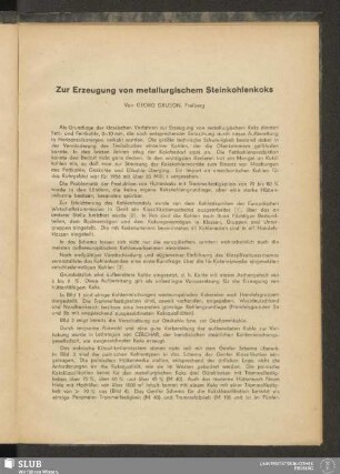 Zur Erzeugung von metallurgischem Steinkohlenkoks