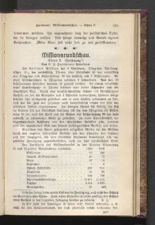 Missionsrundschau. China II (Fortsetzung)