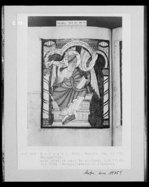 Ms II 175, Evangeliar. fol. 127v: Evangelistenbild Johannes