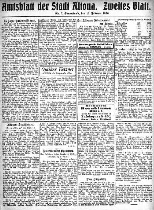Nummer 7. Zweites Blatt. : Sonnabend, den 13. Februar 1926