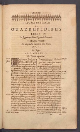 Liber IV. De Quadrupedibus Digitatis Oviparis.