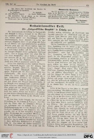 Die "Zeitgenössische Graphik" in Leipzig 1914