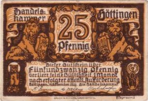 Notgeld der Handelskammer Göttingen