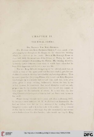 Chapter II. – The royal family