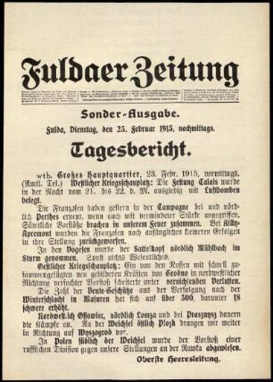 Ausgabe vom Dienstag, den 23. Februar 1915.