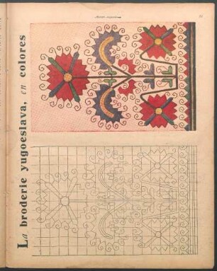 La broderie yugoeslava, en colores [Plantilla de bordado]