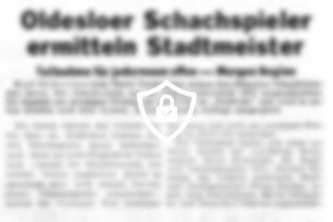 Oldesloer Schachspieler ermitteln Stadtmeister